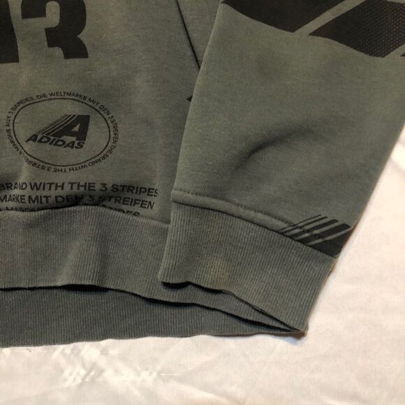 Adidas Sweatshirt Adult Small Gray Casual Crew Neck Pullover Men’s AOP - Picture 5 of 8